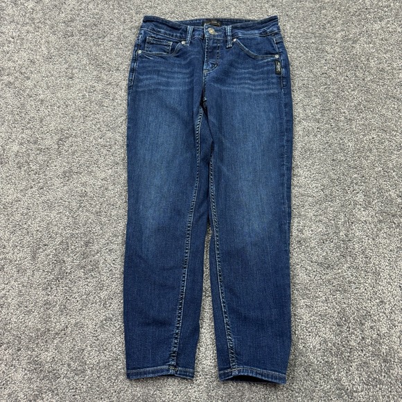 Silver Jeans Womens 27/25 Blue Suki Skinny Crop Medium Wash Denim Preppy City - Picture 1 of 9